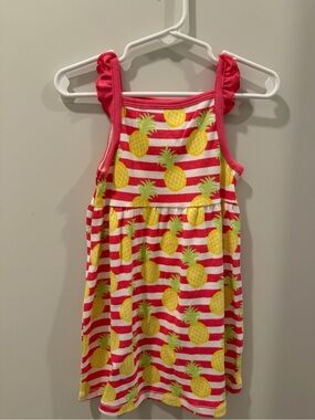 NWOT 18 Months Girl Pink & White Striped Yellow Pineapple Sundress